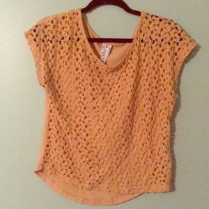 Cute Light Mustard Top with Detail Work